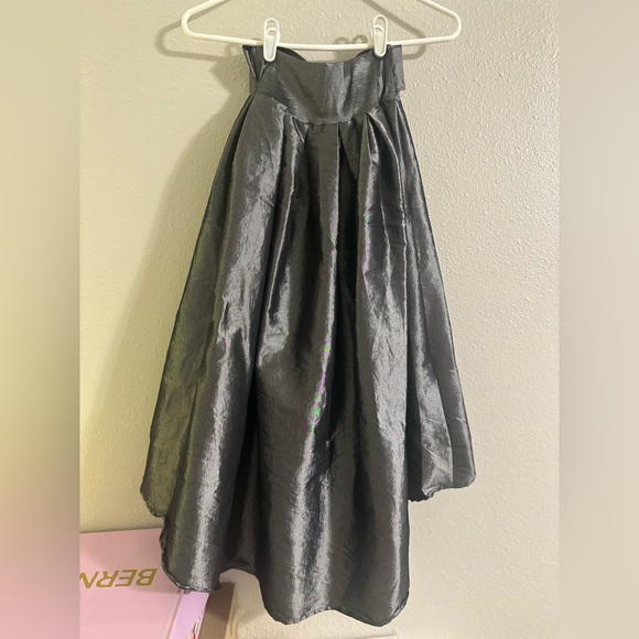Fashion Nova Women’s Shimmering Silver High-Low Skirt